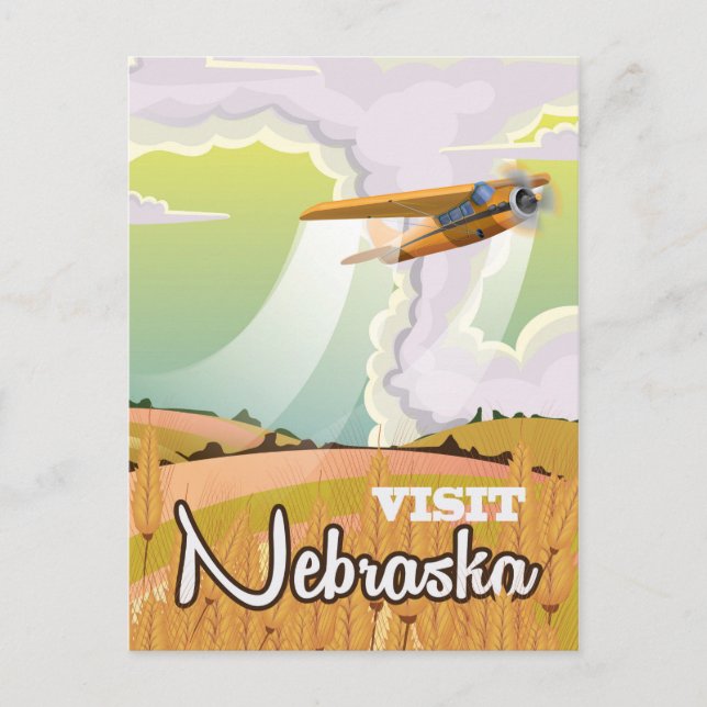 Nebraska Vintage Reiseplakat Postkarte (Vorderseite)