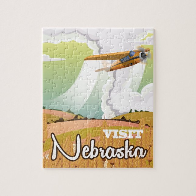 Nebraska Vintage Reiseplakat Puzzle (Vertikal)