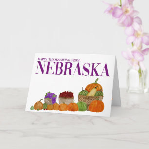 Nebraska Watercolor Pumpkins Erntedank Card Karte