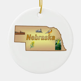Nebraska-Weihnachtsbaum-Verzierung Keramik Ornament