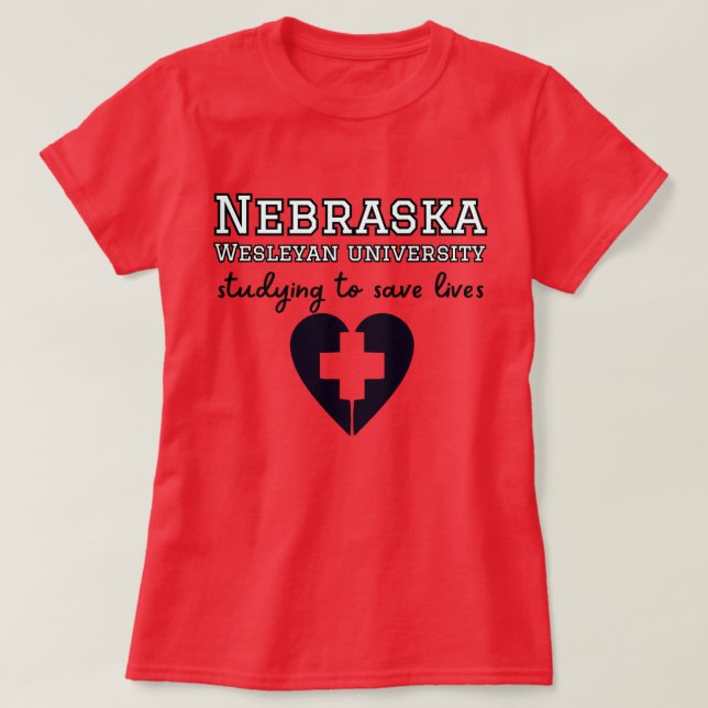 Nebraska Wesleyan University - Medizinstudium T-Shirt (Design vorne)