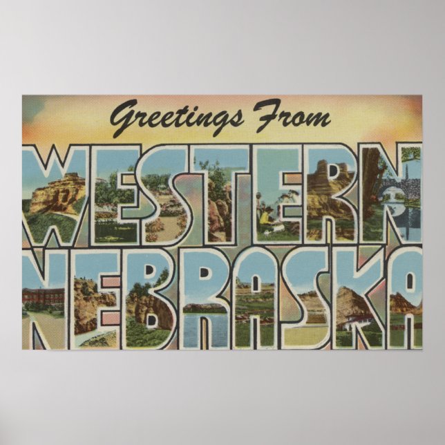 Nebraska (Western) - Große Buchstabenszenen Poster (Vorne)