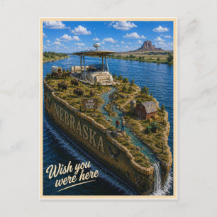 Nebraska Wish You Were Here State Series Postkarte