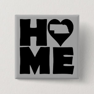 Nebraska Zuhause Heart Staat Button Abzeichen Butt