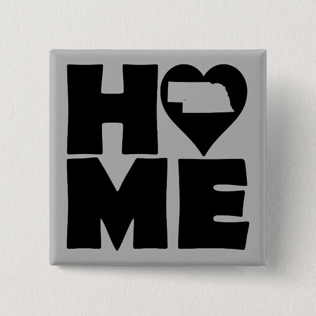 Nebraska Zuhause Heart Staat Button Abzeichen Butt (Vorderseite)