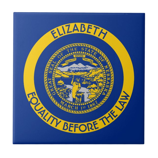 Nebraskacornhusker-Staats-personalisierte Flagge Fliese (Vorderseite)