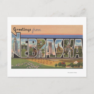 NebraskaGroße BuchstabenszenenNebraska Postkarte
