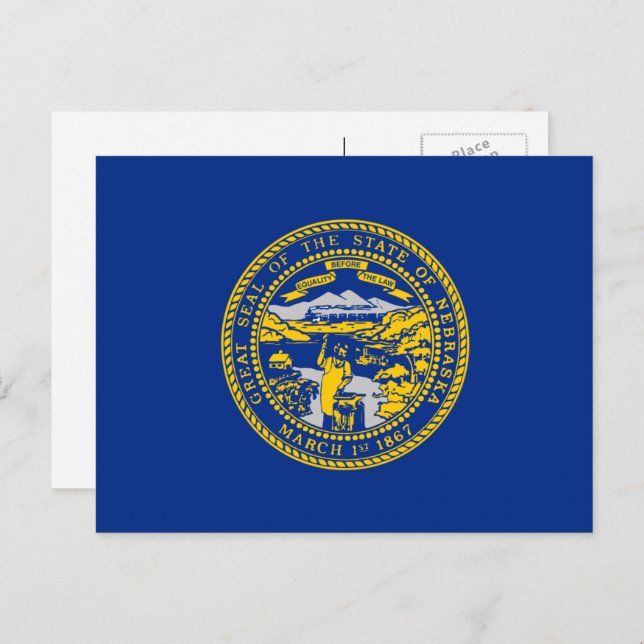 Nebraskan-Flagge, Flagge von Nebraska Postkarte (Vorne/Hinten)