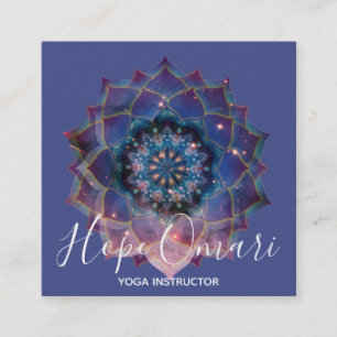 Nebula Bloom Mandala Quadratische Visitenkarte