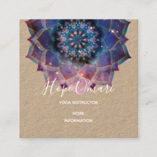 Nebula Bloom   Mandala Quadratische Visitenkarte