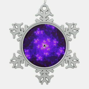 Nebula Fraktal Schneeflocken Zinn-Ornament