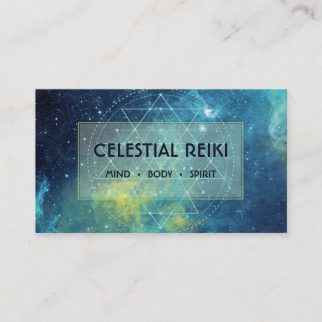 Nebula Galaxy Moderne Wasserfarbe | Reiki Holistic Visitenkarte (Vorderseite)