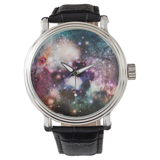 Nebula Galaxy Stars Armbanduhr (Vorderseite)