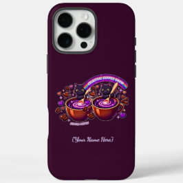 Nebula Himmlischer Kaffee Katzen Süß Lila iPhone 16 Pro Max Hülle