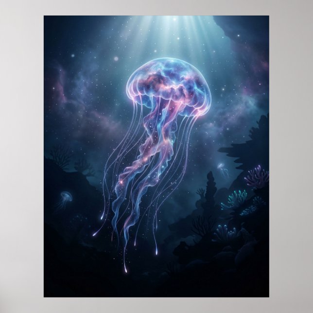 Nebula Jellyfish Cosmic Ocean Poster (Vorne)