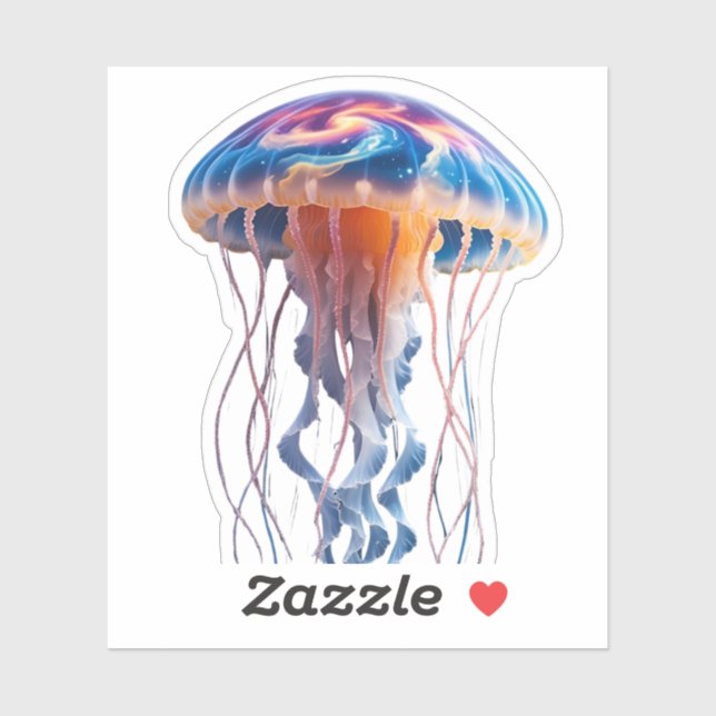 Nebula Jellyfish Sticker: Whimsical Cosmic Design Aufkleber (Blatt)