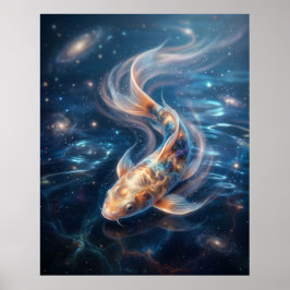 Nebula Koi Kosmische Wasser Poster