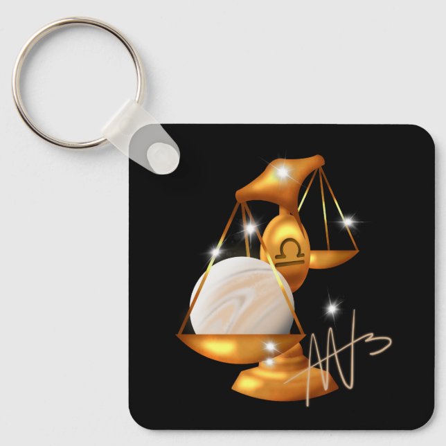 Nebula Libra Venus Zodiac Metal Schlüsselanhänger (Vorderseite)