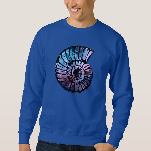 Nebula mit Sternen in einer Nautilus-Muschel Sweatshirt (Vorderseite)