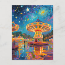 Nebula Night Karussell - Van Gogh inspirierte Kuns