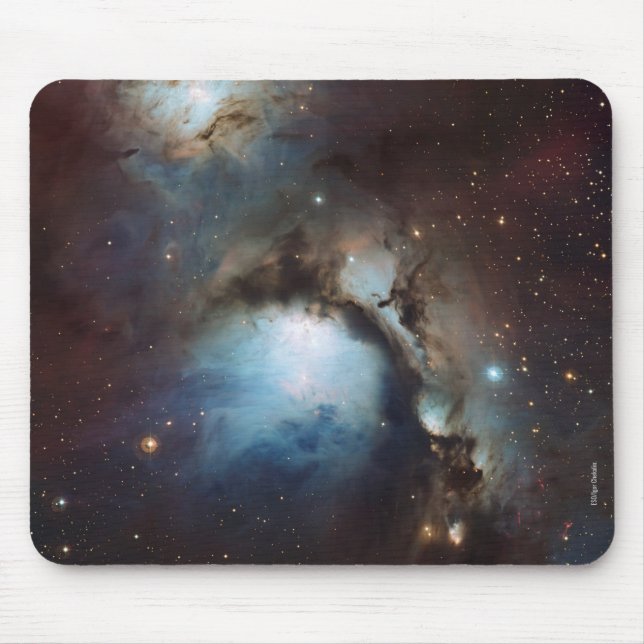 Nebula Orion Astronomisch blau-braune beige Sterne Mousepad (Vorne)