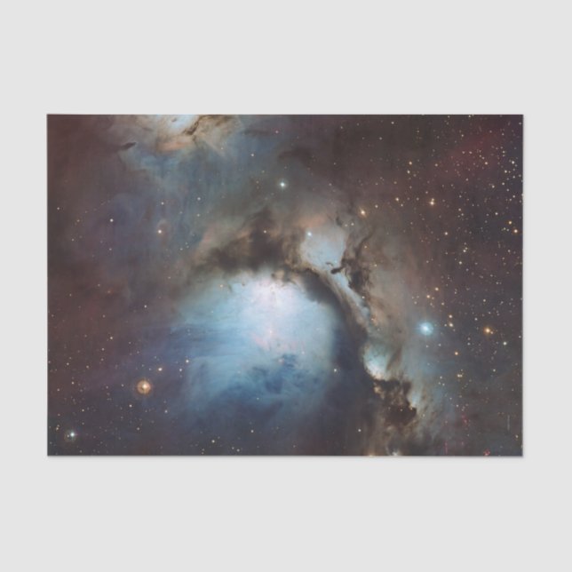 Nebula Orion Astronomisch blau-braune beige Sterne Seidenpapier (Vorderseite)