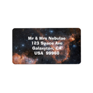 Nebula Outer Space Astronomie Labels Adressaufkleber