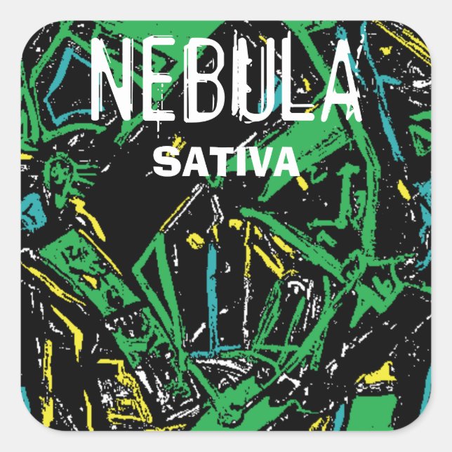 NEBULA SATIVA QUADRATISCHER AUFKLEBER (Vorderseite)