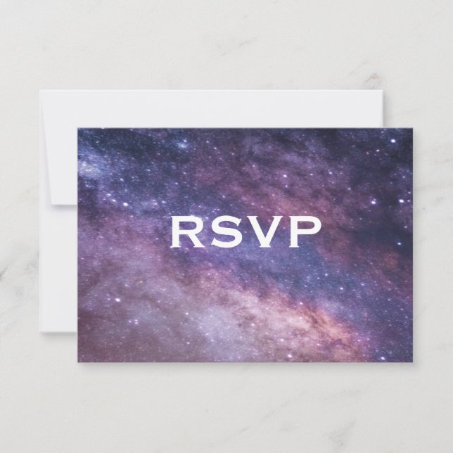 Nebula Space Cosmos Wedding RSVP (Vorderseite)