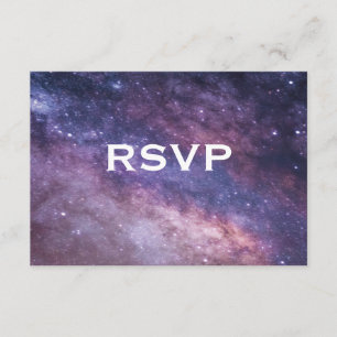 Nebula Space Cosmos Wedding RSVP Karte