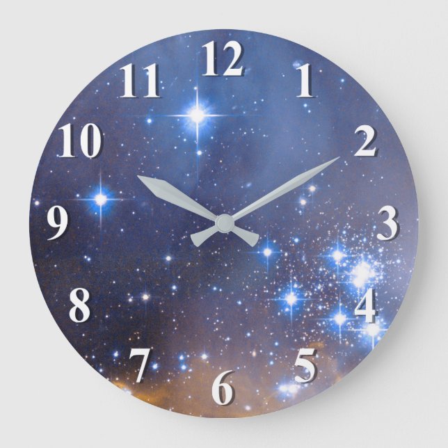 Nebula Stars Galaxy Große Wanduhr (Vorderseite)