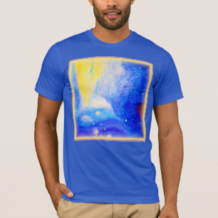 Nebula Sterne Blau, Gelb und Milchweiß. Jetzt kauf T-Shirt