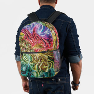 Nebula - Swirbelnde Imitate 3d Metallischer Regenb Bedruckter Rucksack