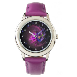 Nebula-Uhrendesign in Lavendel, Lila und Rosa Armbanduhr