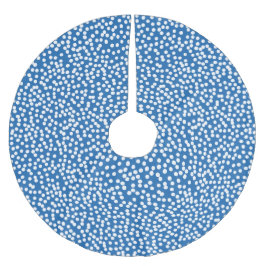 Nebulas Blau mit weißen Schneepunkten Polyester Weihnachtsbaumdecke