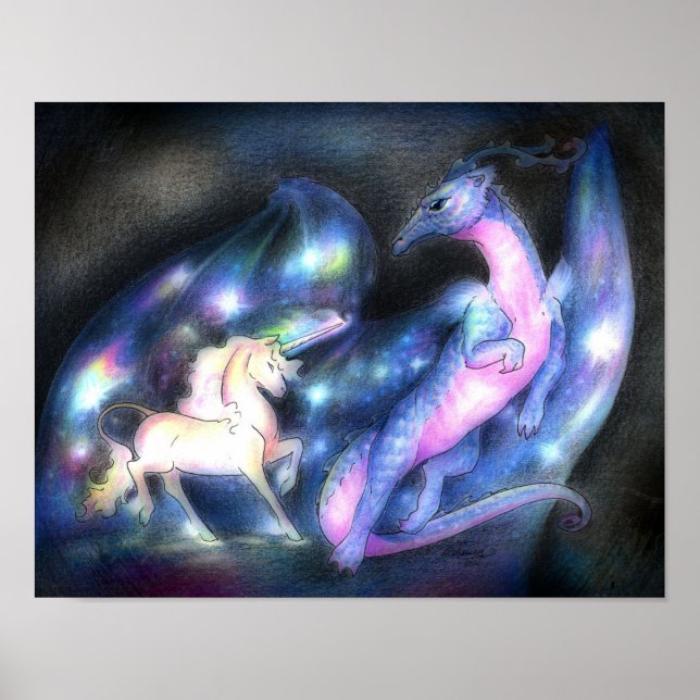 Nebuly: Einhorn und Drache Poster (Vorne)