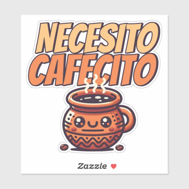 Necesito Cafecito Cute Coffee Café Spanish Aufkleber (Blatt)