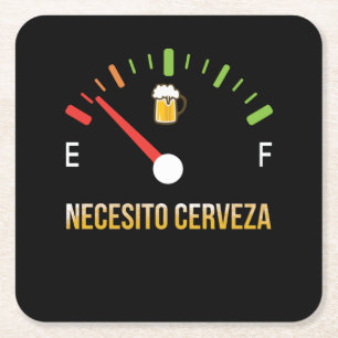 Necesito Cerveza Ich brauche Bier auf Spanisch Rechteckiger Pappuntersetzer