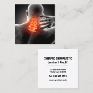 Neck Pain Foto Graphic Square Chiropractic Quadratische Visitenkarte