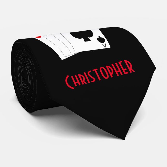 Neck Te Four Aces Design Krawatte (Gerollt)