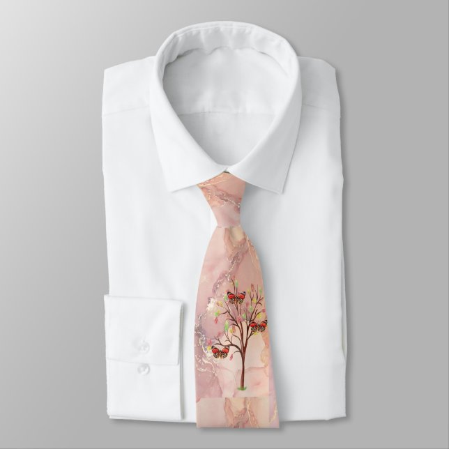 Neck Tie for Ushers Fall Butterfly & Tree Event Krawatte (Gebunden)