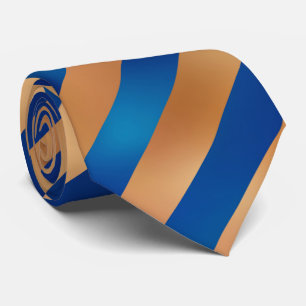 Neck Tie Gold and Royal Blue Stripes on Angle Krawatte
