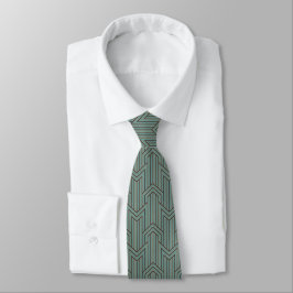 Neck Tie - Green Art Deco Design Krawatte