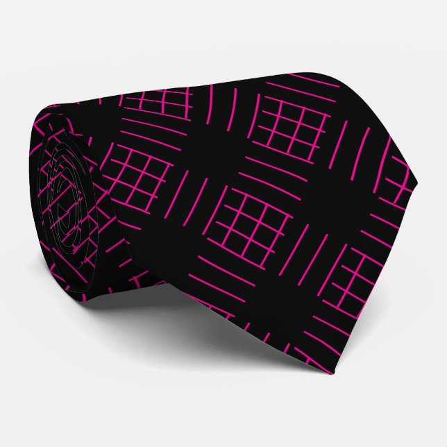 Neck Tie magenta Sticks diagonal Krawatte (Gerollt)