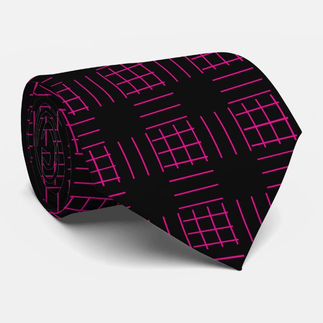 Neck Tie magenta Sticks Krawatte (Gerollt)