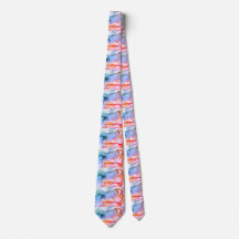 Neck Tie Peach und blau Aquarell