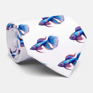 Neck Tie - Watercolor Serie: Betta Fish Krawatte
