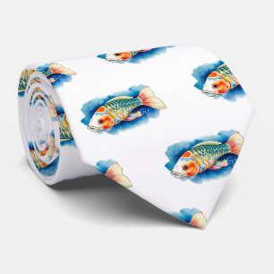 Neck Tie - Watercolor Serie: Koi Fish Krawatte