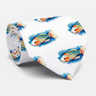 Neck Tie - Watercolor Serie: Koi Fish Krawatte