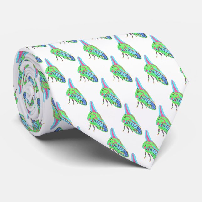 Neck Tie (weiß) - Oak Treehopper Krawatte (Gerollt)